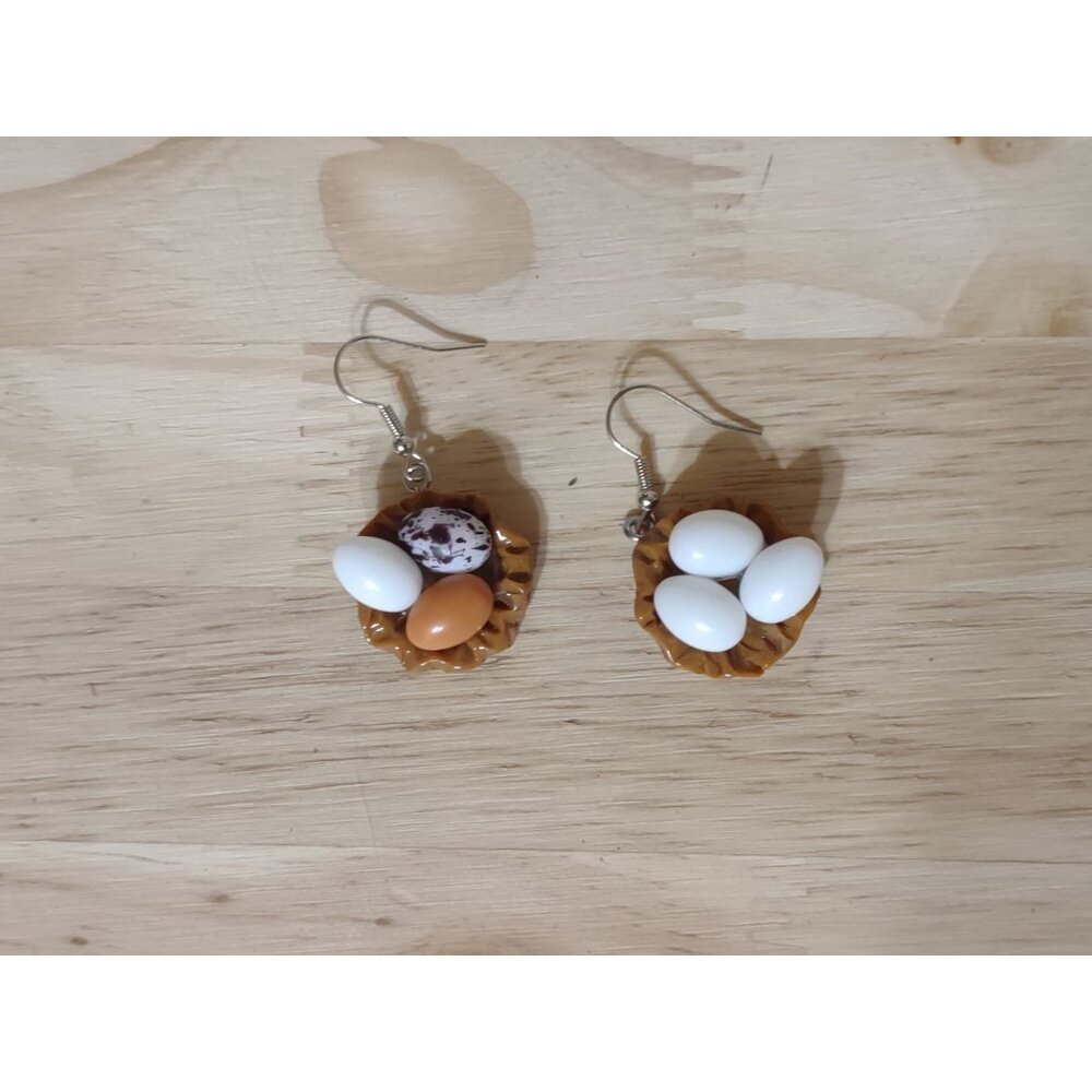 Egg and Nest Earrings Dangle Fashion Jewelry - Picture 15 of 16